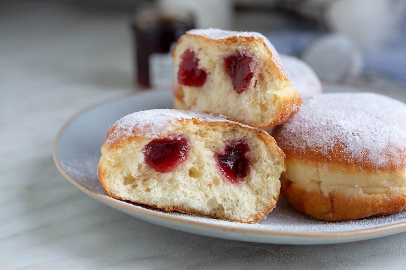 Krapfen Traditional Sweet Pastry From Austria, Central Europe