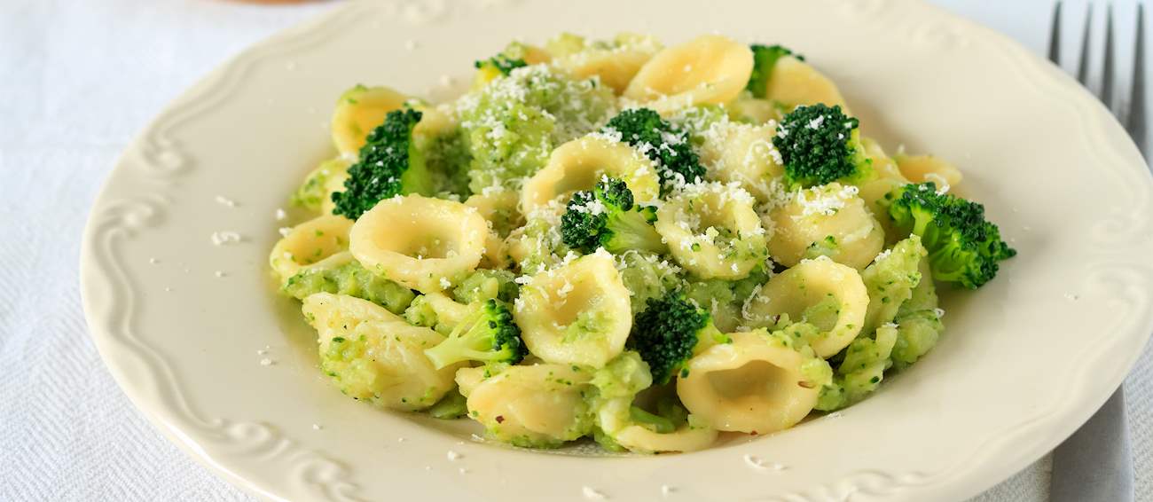 Orecchiette Con Cime di Rapa Traditional Pasta From Bari, Italy