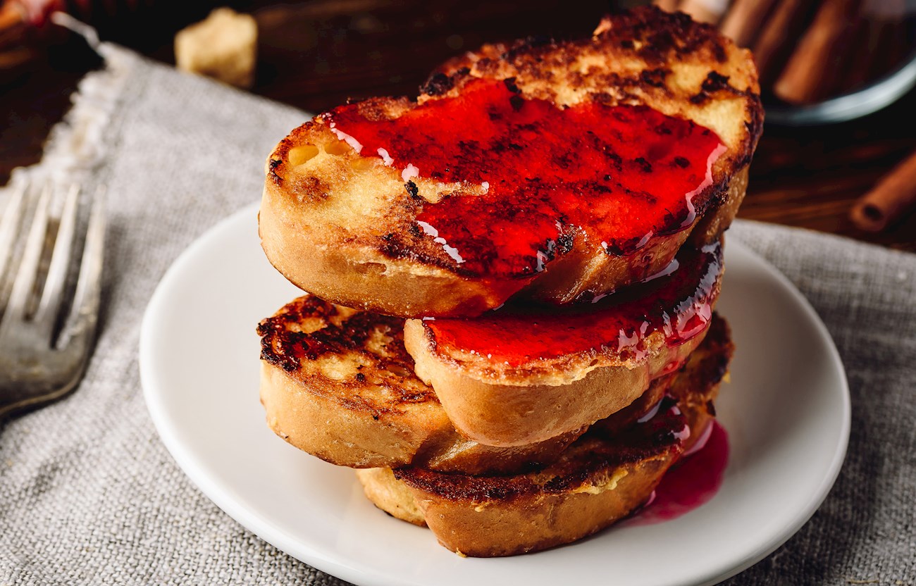 Eggy Bread Traditional Breakfast From England, United Kingdom