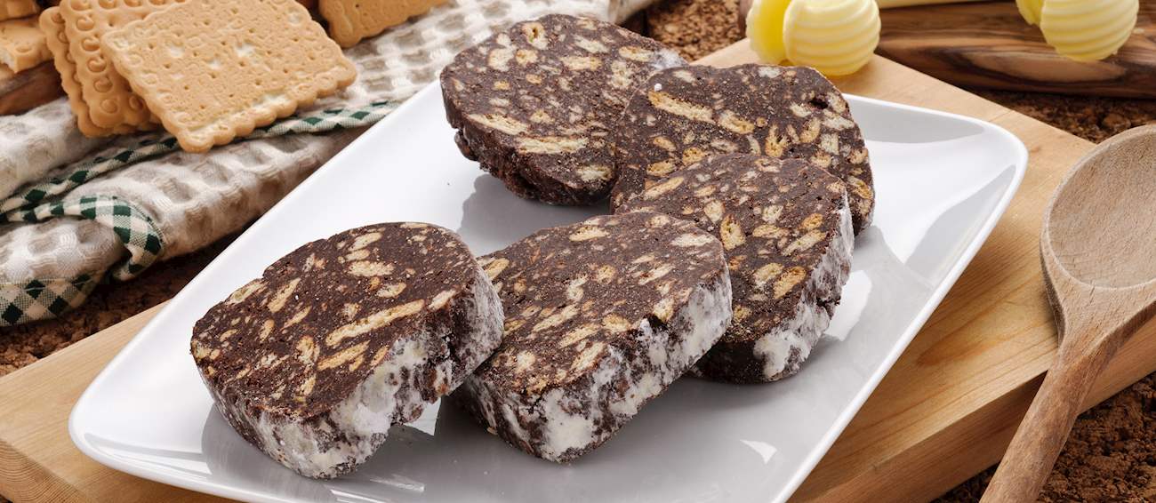 Salame Turco Traditional Dessert From Sicily, Italy