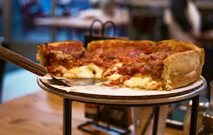 Chicago-style deep dish pizza