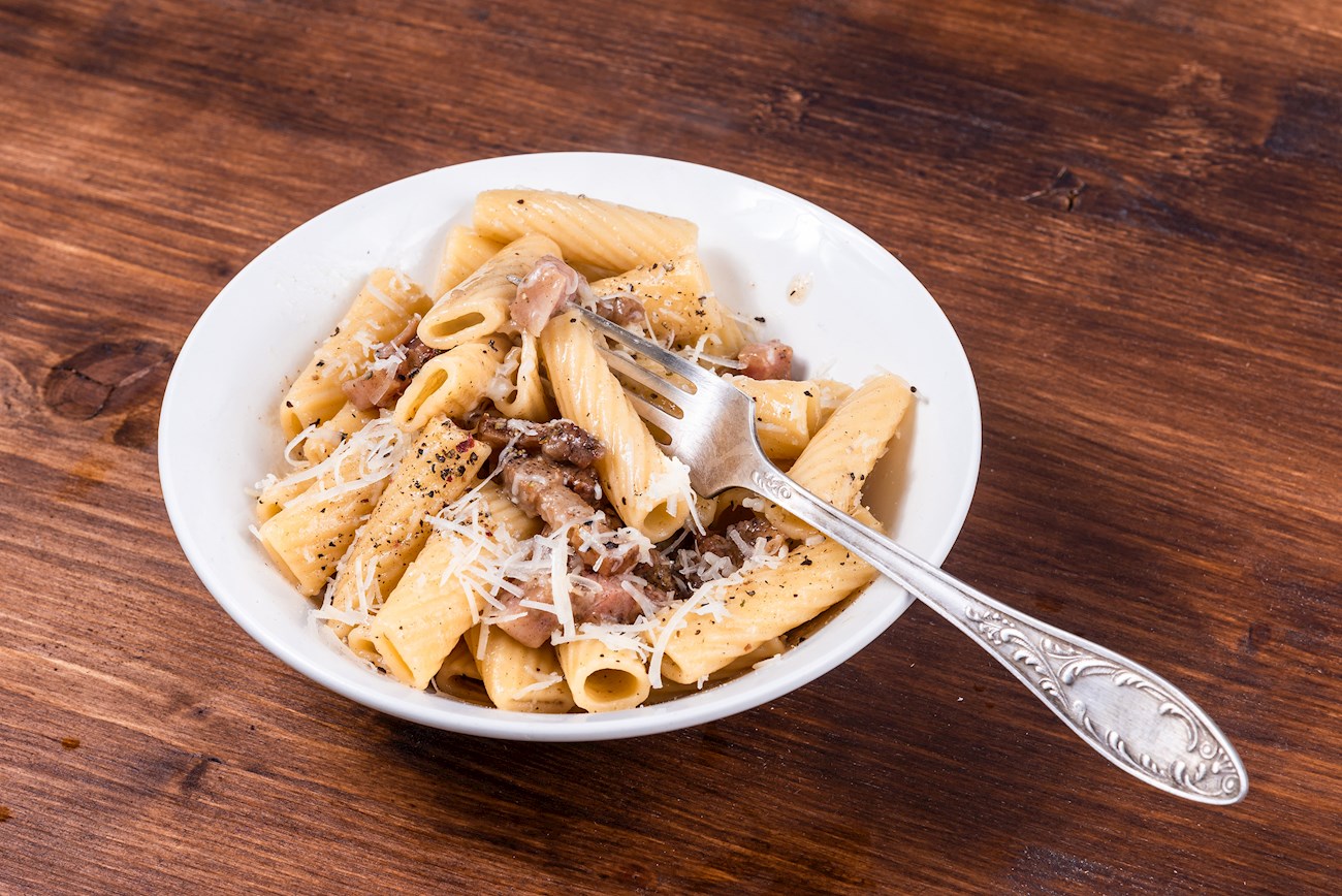 Pasta Alla Gricia Traditional Pasta From Grisciano, Italy