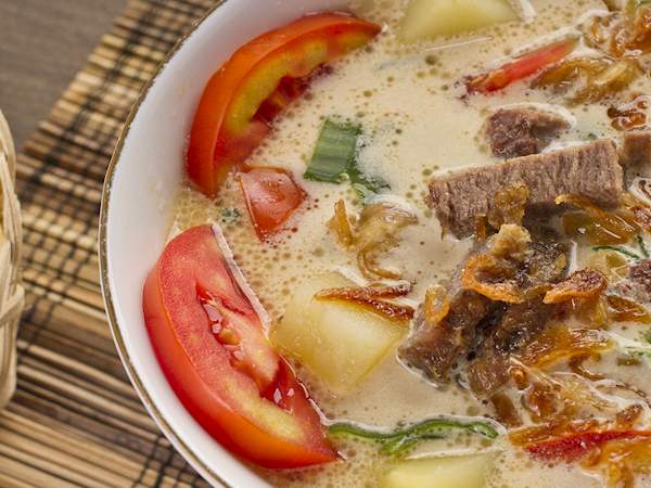 Soto Betawi Traditional Meat Soup From Jakarta Indonesia