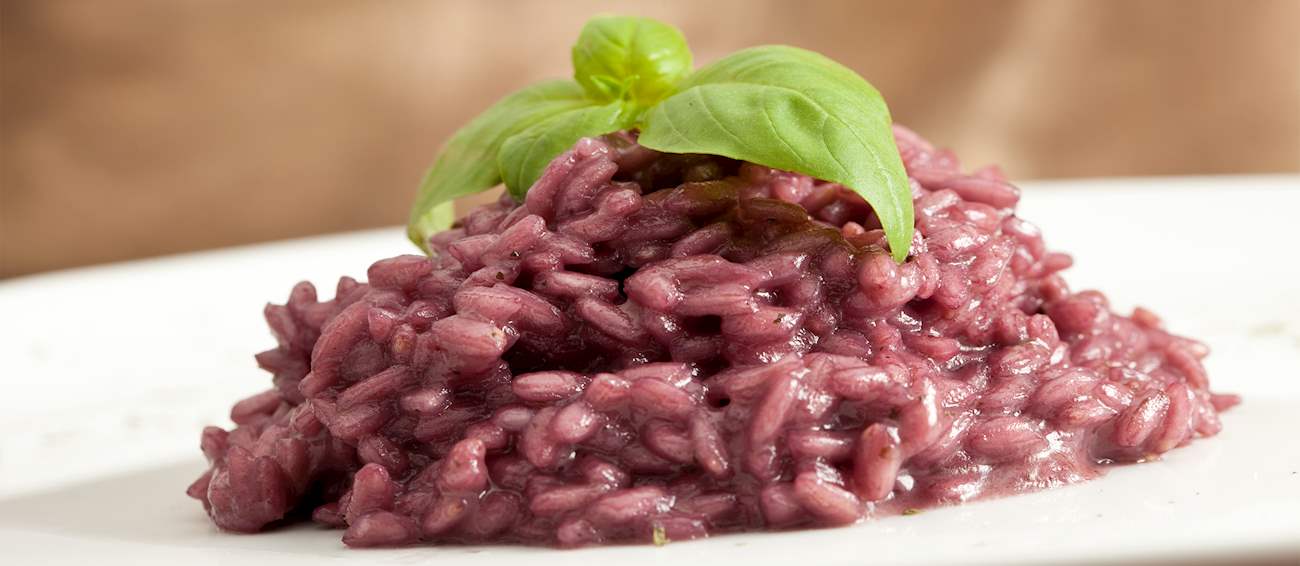Risotto al Vino Rosso Traditional Rice Dish From Italy