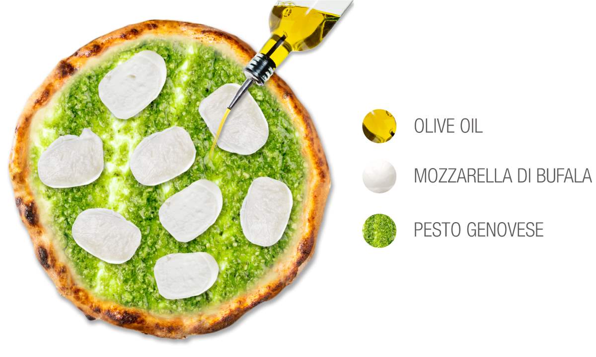 Pizza Pesto Genovese Traditional Pizza From Italy, Western Europe