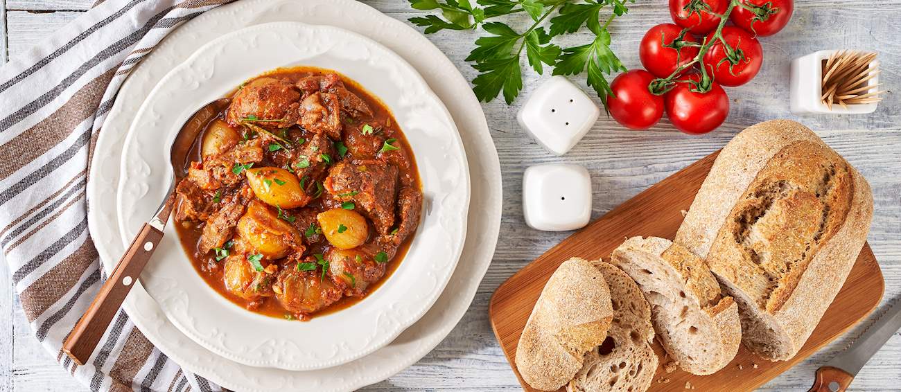 Kouneli Stifado Traditional Stew From Skiathos, Greece