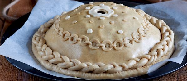 Kurnik  Traditional Savory Pie From Russia, Eastern Europe