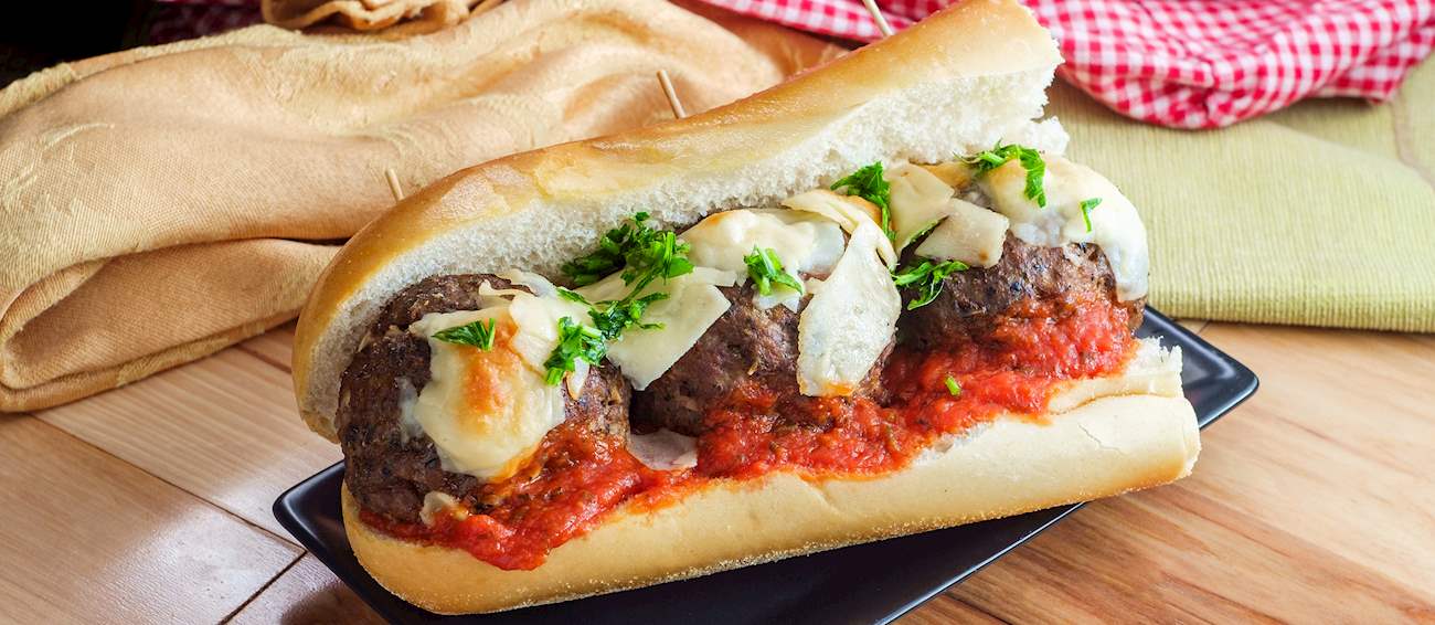 Bocadillo de Albóndigas Traditional Sandwich From Spain, Western Europe