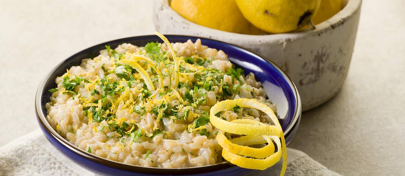 Risotto al Limone Traditional Rice Dish From Italy