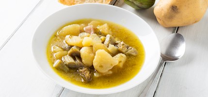 Zuppa di carciofi e patate