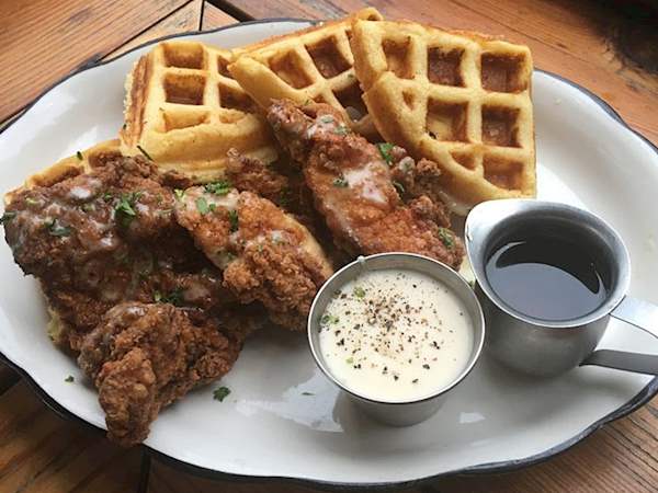 Chicken And Waffles In Moonshine Patio Bar Grill Tasteatlas