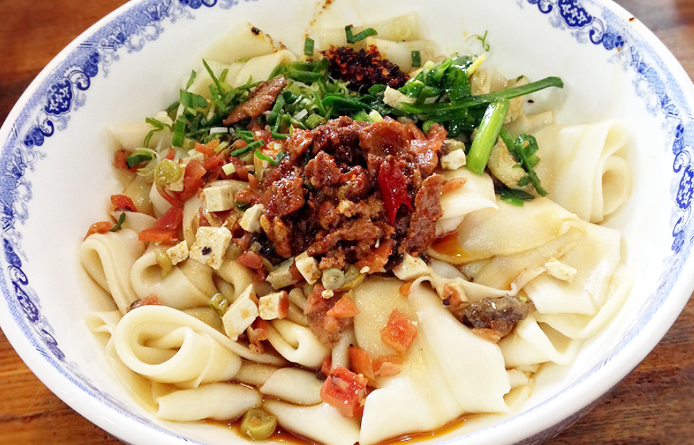 Biangbiang Noodles Traditional Noodle Dish From Shaanxi, China