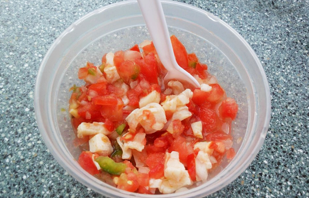 Conch Salad Traditional Salad From The Bahamas, Caribbean