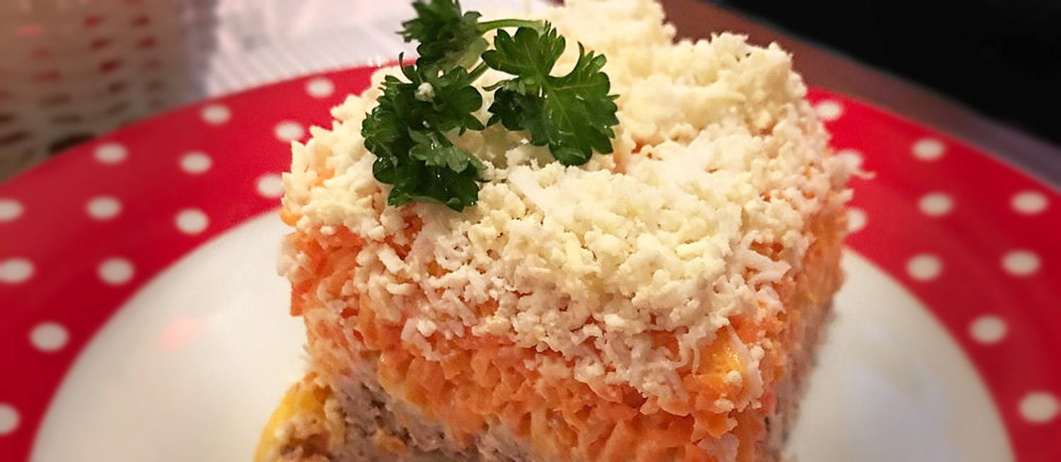 Mimoza Salad Traditional Salad From Russia, Eastern Europe