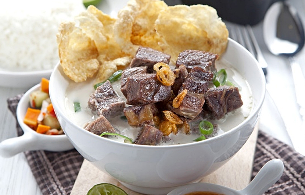 Soto Betawi Traditional Meat Soup From Jakarta, Indonesia