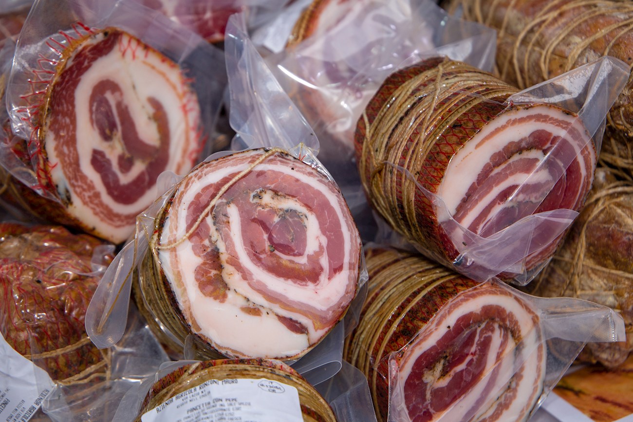 Pancetta Local Cured Meat From Italy, Western Europe