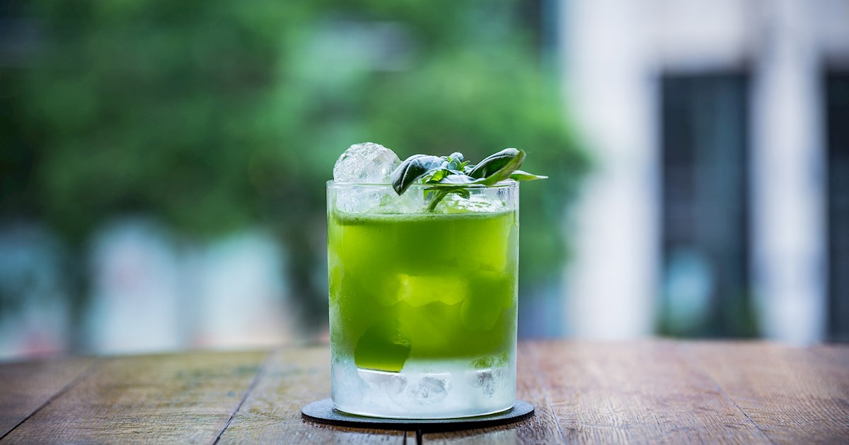 Gin Basil Smash Local Cocktail From Hamburg, Germany