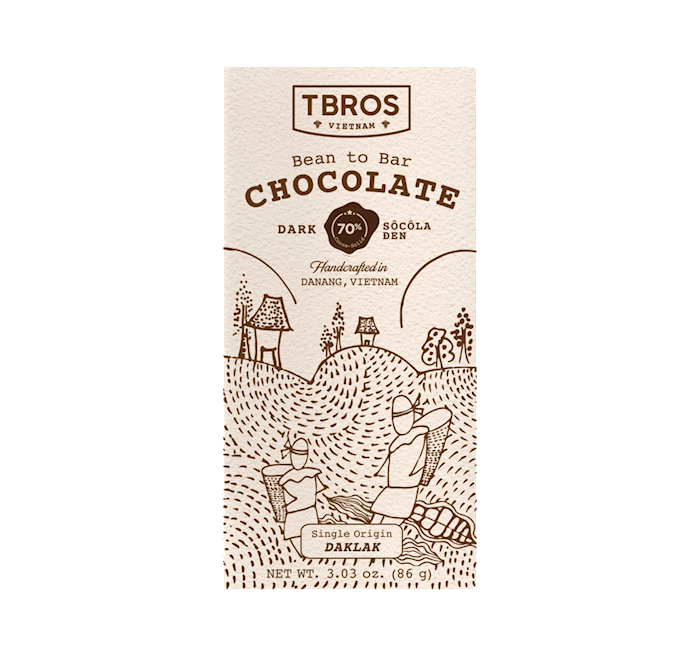 Vietnam Ca Cao Brother Company Tbros Dark Chocolate Dak Lak 70
