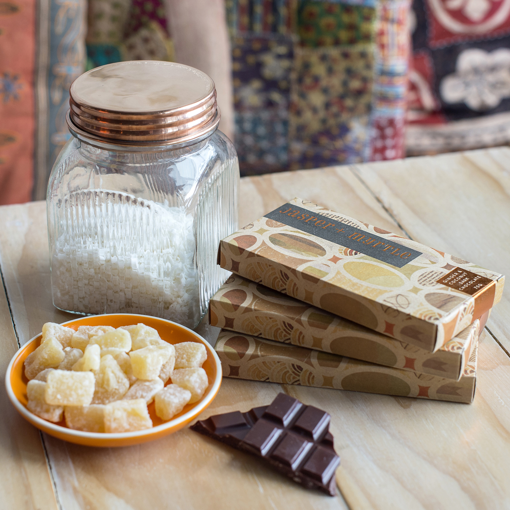 Jasper and Myrtle Chocolates Dark Chocolate with Ginger and