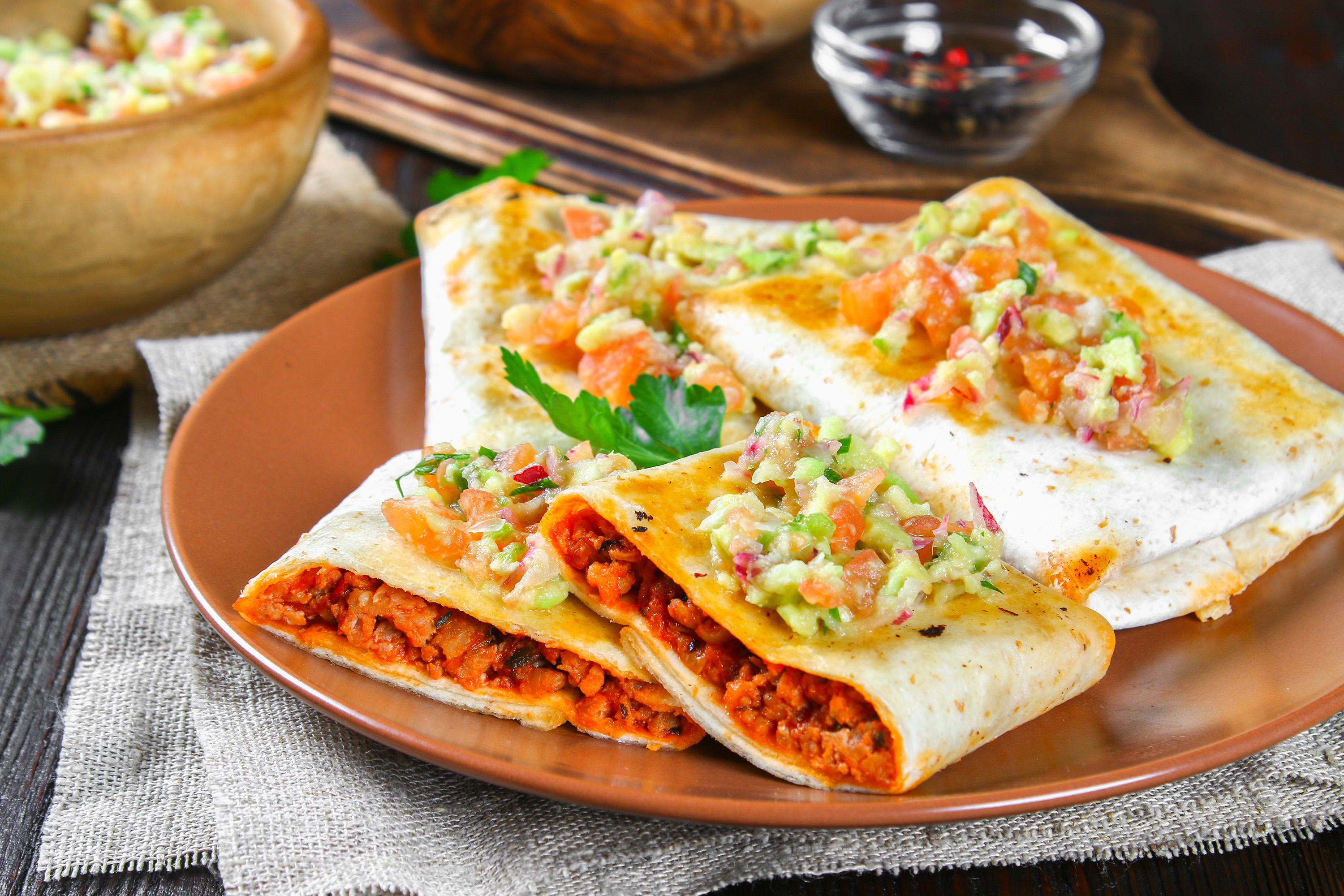 Queso-Smothered Beef Chimichangas - The Chunky Chef