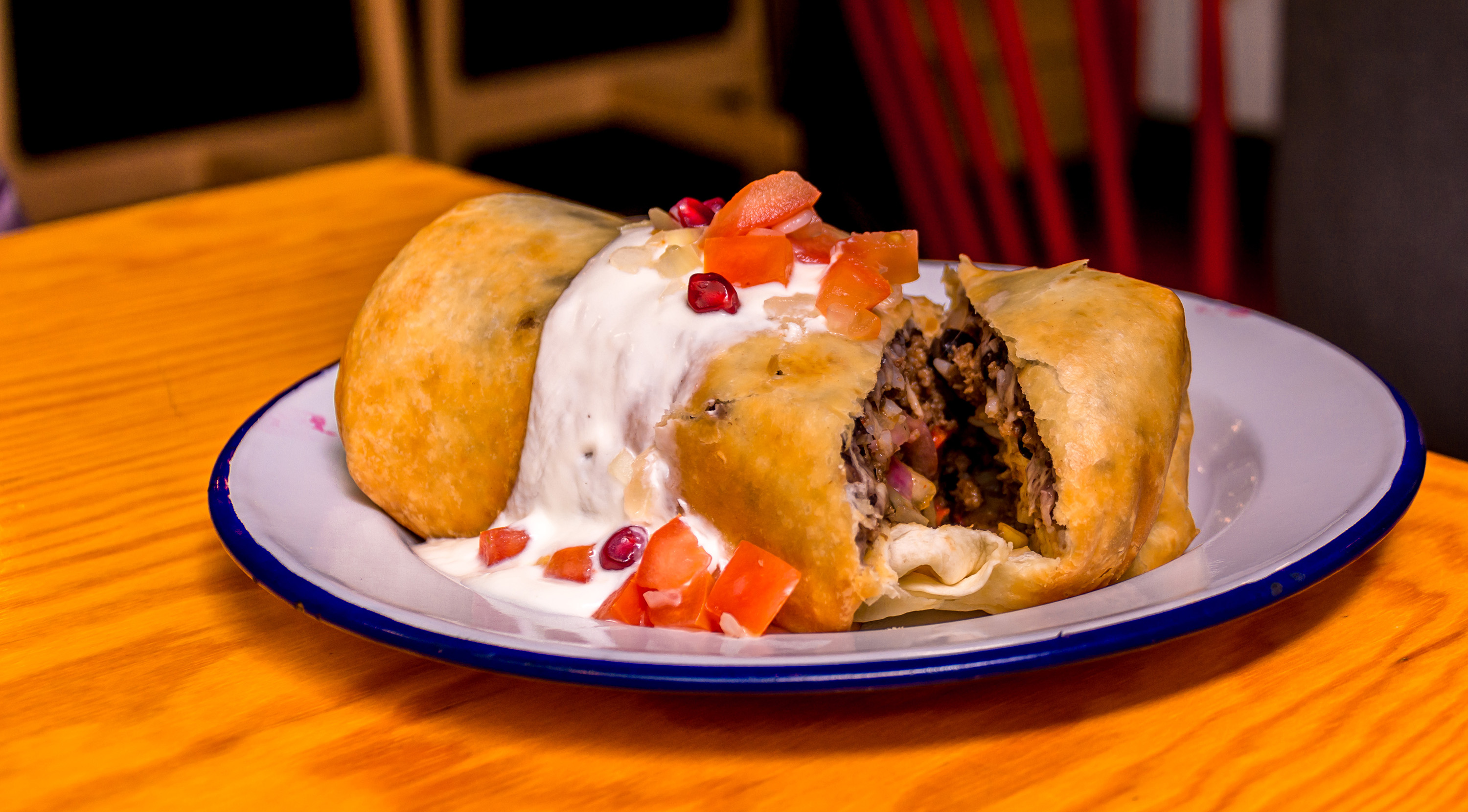 Chimichanga, Chimichanga is a deep-fried burrito that is po…