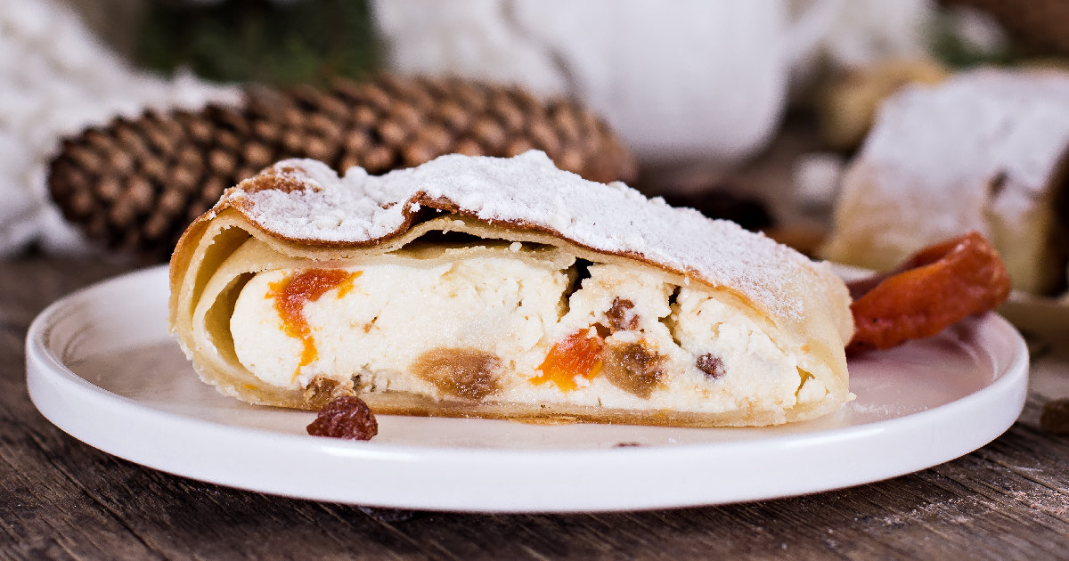 Topfenstrudel Traditional Sweet Pastry From Vienna, Austria